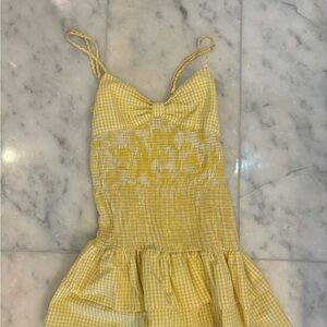 Zara Yellow Checkered Dress